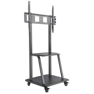Manhattan Trolley Mount Stand for TV & Monitors, For screens 37" to 100", VESA compatibility: all between 200x200 to 800x600mm - check the dimensions of the four mounting holes on back of screen to ensure it fits, Max 150kg, Black, LFD, Stand, Bracket view 2
