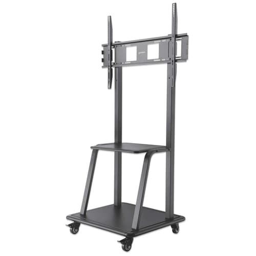 Manhattan Trolley Mount Stand for TV & Monitors, For screens 37" to 100", VESA compatibility: all between 200x200 to 800x600mm - check the dimensions of the four mounting holes on back of screen to ensure it fits, Max 150kg, Black, LFD, Stand, Bracket