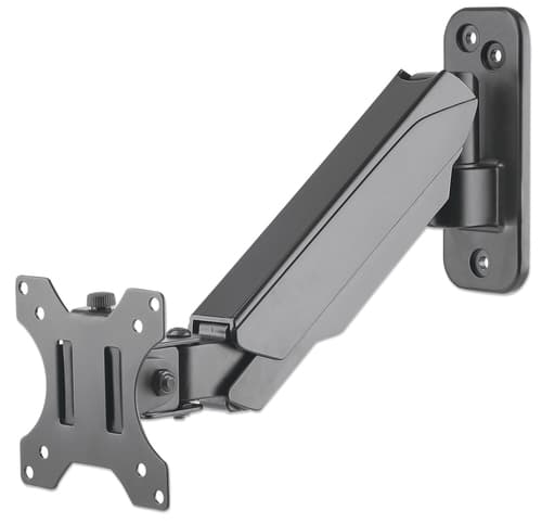 Manhattan Wall Mount for TV & Monitors (Spring Arm 2 pivots), For screens 17" to 32", VESA compatibility: 75x75mm and 100x100mm - check the dimensions of the four mounting holes on back of screen to ensure it fits, Max 8kg, Black, Bracket, Lifetime Warranty