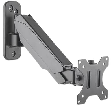 Manhattan Wall Mount for TV & Monitors (Spring Arm 2 pivots), For screens 17" to 32", VESA compatibility: 75x75mm and 100x100mm - check the dimensions of the four mounting holes on back of screen to ensure it fits, Max 8kg, Black, Bracket, Lifetime Warranty view 3
