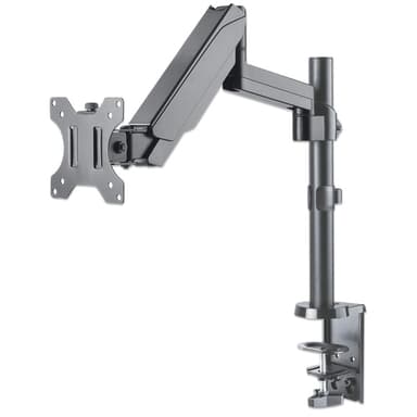 Manhattan Desk Mount for TV & Monitors (Full Motion Gas Spring), For screens 13" to 27", Clamp or Grommet Assembly, VESA compatibility: 75x75mm and 100x100mm - check the dimensions of the four mounting holes on back of screen to ensure it fits, Max 8kg, Bracket view 1