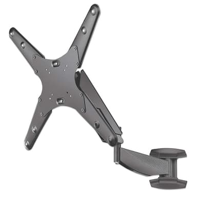 Manhattan Wall Mount for TV & Monitors (Spring Arm 3 pivots), For screens 17" to 55", VESA compatibility: all between 75x75mm to 400x400mm - check the dimensions of the four mounting holes on back of screen to ensure it fits, Max 30kg, Black, Bracket view 1