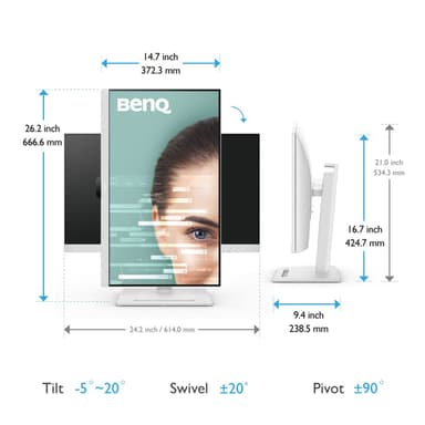 BenQ GW2790QT computer monitor 68.6 cm (27") 2560 x 1440 pixels Quad HD LED White view 4
