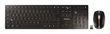 CHERRY DW 9100 SLIM keyboard Mouse included Universal RF Wireless + Bluetooth QWERTZ German Black view 1