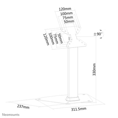 Neomounts FPMA-D1500SILVER Monitor stand 10-32" view 3
