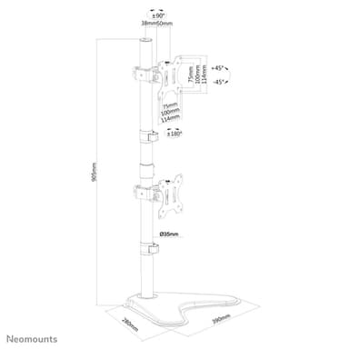 Neomounts FPMA-D550DDVBLACK Monitor stand 10-32" - vertical installation view 13