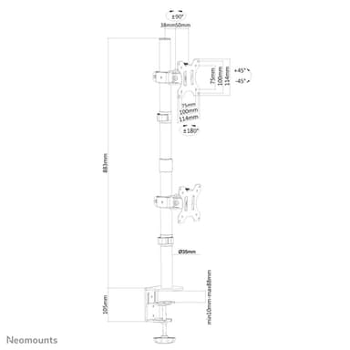 Neomounts FPMA-D550DVBLACK Monitor arm 10-32" - vertical installation view 16