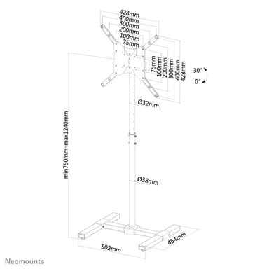 Neomounts NS-FS100BLACK Floor stand 10-55" view 14