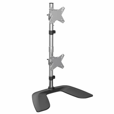 StarTech.com Vertical Dual Monitor Stand, Ergonomic Desktop Stacked Two Monitors, Free Standing Universal Monitor Mount, Height Adjustable - For up to two 27" or 34" Ultrawide (22lb/8kg) VESA Mount Displays view 1