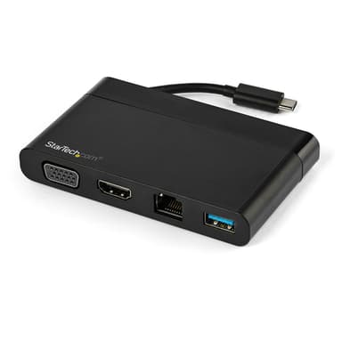 StarTech.com USB C Multiport Adapter with HDMI, VGA, Gigabit Ethernet & USB 3.0 - USB C to 4K HDMI or 1080p VGA Display Mini Dock Hub - USB Type-C Travel Docking Station for USB-C Laptops view 1