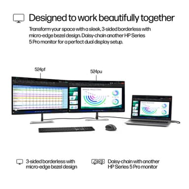 HP Series 5 Pro 23.8 inch FHD USB-C Monitor - 524pu view 7