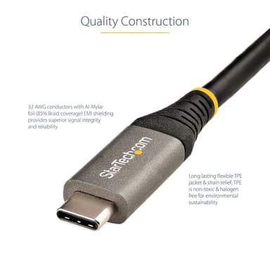 StarTech.com 1.6ft (50cm) USB-C Cable, USB 10Gbps, 100W (5A) Power Delivery, 8K 60Hz / 4K 144Hz DP Alt Mode, Thunderbolt Compatible view 11