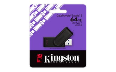 Kingston Technology DataTraveler 64GB Portable USB 3.2 Gen 1 Exodia S (Black/Black) view 3