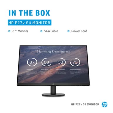 HP P27v G4 computer monitor 68.6 cm (27") 1920 x 1080 pixels Full HD LCD Black view 8