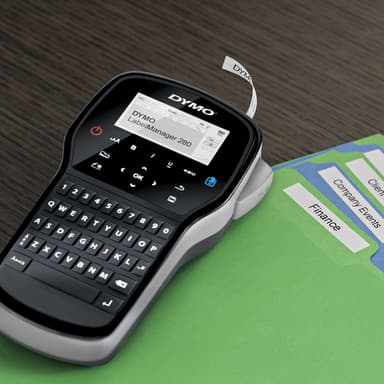 DYMO LabelManager 280 Label Maker | Rechargeable Handheld Label Printer with QWERTY Keyboard | Includes Black & White D1 Label Tape (12mm) | For Home & Office view 7