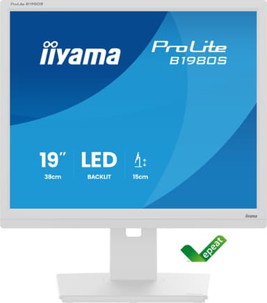 iiyama ProLite B1980S-W1 computer monitor 48.3 cm (19") 1280 x 1024 pixels SVGA LED White view 3