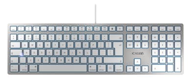 CHERRY KC 6000 SLIM FOR MAC Corded Keyboard, Silver/White, USB (QWERTY - UK) view 1
