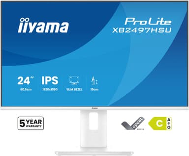 iiyama ProLite XB2497HSU-W1 computer monitor 60.5 cm (23.8") 1920 x 1080 pixels Full HD LED White view 2