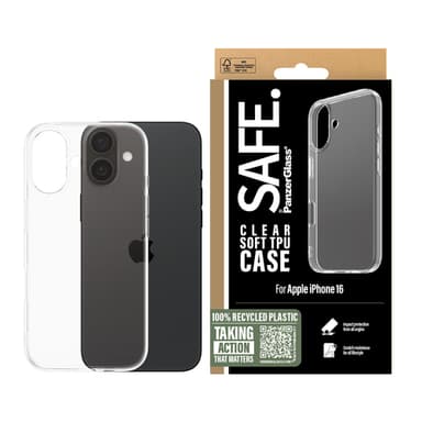 PanzerGlass SAFE. by ® TPU Case Transparent iPhone 16 view 2