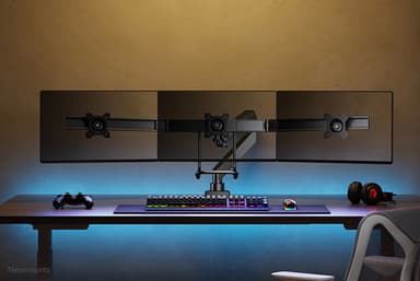 Neomounts NM-D775DX3BLACK Monitor arm 17-27" - gas spring - Topfix - 180°-stop view 17