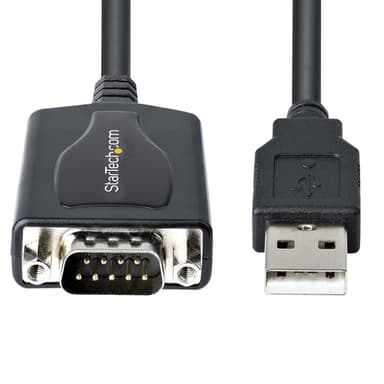 StarTech.com 3ft (1m) USB to Serial Cable with COM Port Retention, DB9 Male RS232 to USB Converter, USB to Serial Adapter for PLC/Printer/Scanner, Prolific Chipset, Windows/Mac - TAA view 3