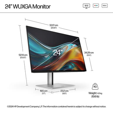HP Series 7 Pro 24 inch WUXGA Monitor - 724pn view 5