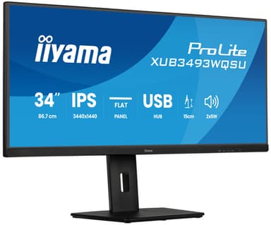 iiyama ProLite XUB3493WQSU-B6 computer monitor 86.4 cm (34") 3440 x 1440 pixels UltraWide Quad HD LED Black view 1
