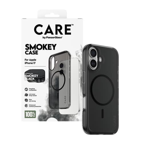 PanzerGlass CARE™ by ® Smokey Case w. Black MagSafe iPhone 17