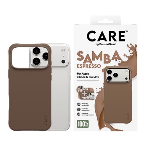 PanzerGlass CARE™ by ® Samba Case Espresso w. MagSafe iPhone 17 Pro Max