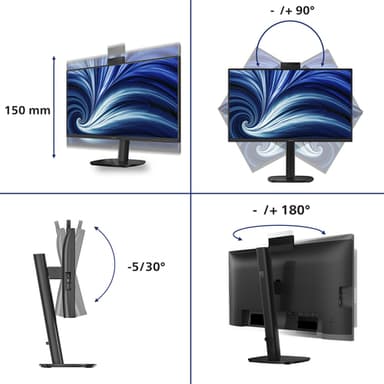 Philips 3000 series 24B2U3301H/00 computer monitor 60.5 cm (23.8") 1920 x 1080 pixels Full HD LCD Black view 3