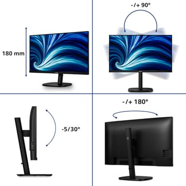 Philips 32B2U3601/00 computer monitor 80 cm (31.5") 2560 x 1440 pixels Quad HD LCD Black view 4