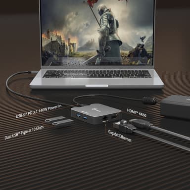 j5create JCD3191 4K60 Elite USB-C® Travel Adapter, Black view 4
