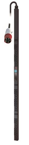 APC NetShelter Metered Rack PDU, 0U, 3PH, 22kW 230V 32A or 17.3kW 230V 24A, x30 C13 and x12 C19 outlets, IEC 309 3P+N+PE cord view 1
