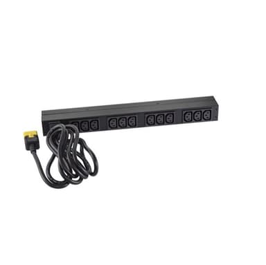 APC NetShelter Basic Rack PDU, 1U, 1PH, 3.7kW 230V 16A or 3.3kW 208V 16A, x12 C13 outlets, C20 cord view 6