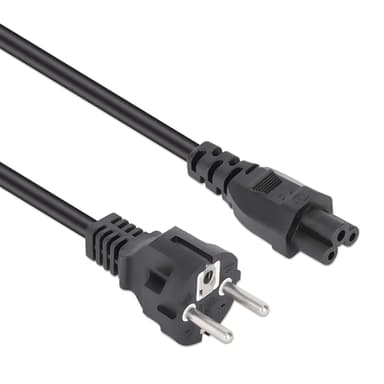 Manhattan Mains Power Cord/Cable, Euro 2-pin (CEE 7/4 Schuko) plug to C5 Female (cloverleaf/triangular), 1m, 2.5A, Lead, Lifetime Warranty view 2