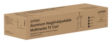 Manhattan Trolley Mount Stand for TV & Monitors, For screens: 37" to 100",VESA compatibility:all between 200x200 to 1000x600mm -check the dimensions of the four mounting holes on back of screen to ensure it fits,Max 80kg,Height adjustable 1200 to 1600mm,LFD,Bracket view 14