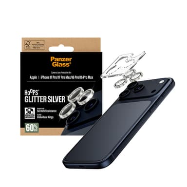 PanzerGlass ® Hoops® Camera Lens Protector Glitter Silver iPhone 17 Pro | iPhone 17 Pro Max | iPhone 16 Pro | 16 Pro Max Clear screen protector Apple 1 pc(s) view 5