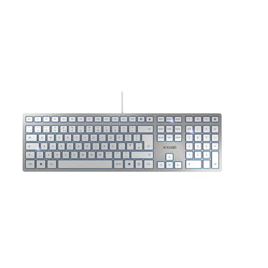CHERRY KC 6000 SLIM Corded Keyboard, Silver/White, USB (QWERTY - UK) view 1