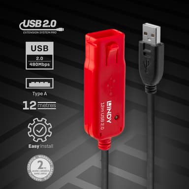 Lindy 12m USB 2.0 Active Extension Pro view 3
