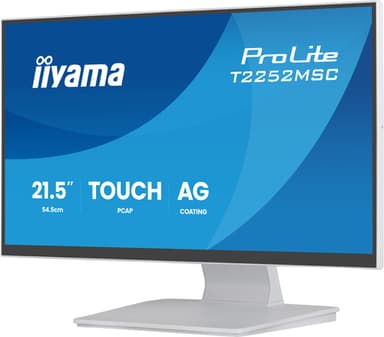 iiyama ProLite T2252MSC-W2AG computer monitor 54.6 cm (21.5") 1920 x 1080 pixels Full HD LCD Touchscreen White view 4