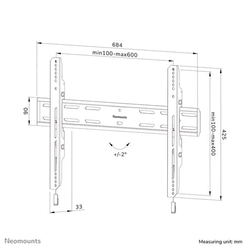 Neomounts WL30S-850BL16 TV mount wall 42-86" - fixed - lockable - fast installation