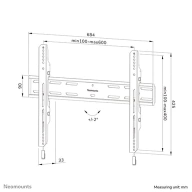 Neomounts WL30S-850BL16 TV mount wall 42-86" - fixed - lockable - fast installation view 19
