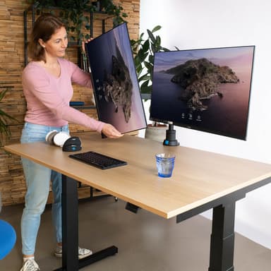 R-Go Tools Monitor arm R-Go Caparo Dual, for two monitors, adjustable with gas spring, 3-9 kg load capacity, 100% circular, black view 6