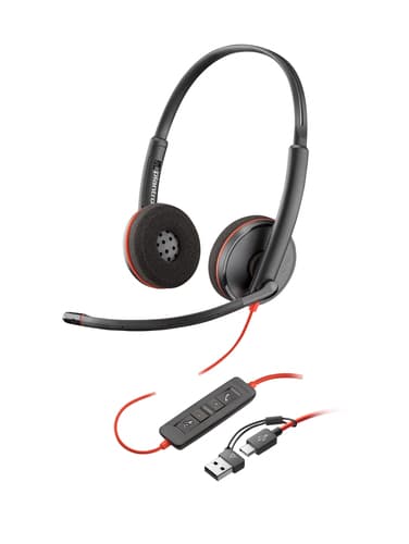 HP Poly Blackwire 3220 Stereo USB-C Headset +USB-C/A Adapter (Bulk) view 2