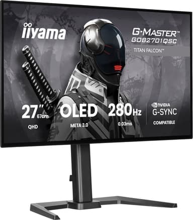 iiyama G-MASTER GOB2701QSC-B1 computer monitor 68.6 cm (27") 2560 x 1440 pixels 2K Ultra HD OLED Black view 3