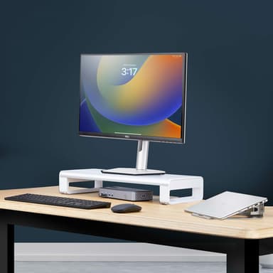 StarTech.com Ergonomic Monitor Riser Stand, Up to 33lb/15kg, Fixed height 3.5in/9cm, Desktop Computer Monitor/Laptop Riser, Steel Platform, Quick Assembly, Optimize Desk Space - TAA view 8