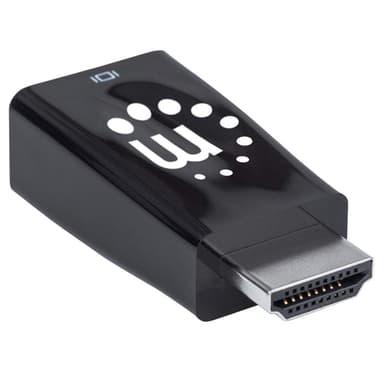 Manhattan HDMI to VGA (with Audio) Converter, 1080p, Male to Female, Micro-USB Power Input Port for additional power if needed, Black, Three Year Warranty view 2