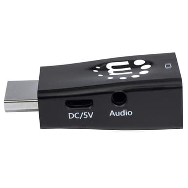 Manhattan HDMI to VGA (with Audio) Converter, 1080p, Male to Female, Micro-USB Power Input Port for additional power if needed, Black, Three Year Warranty view 7