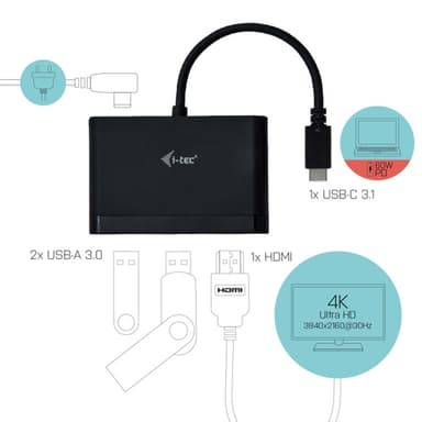 i-tec USB C HDMI Travel Adapter PD/Data view 3
