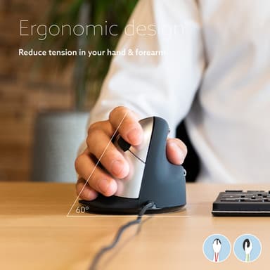 R-Go Tools Ergonomic mouse R-Go HE Break with break software, medium (hand size 165-185 mm), right-handed, Wired, black view 12